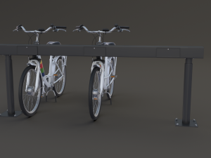 electric city bicycle and station Model 3D