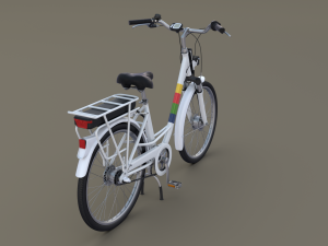 electric city bicycle and station Model 3D