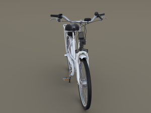 electric city bicycle and station Model 3D