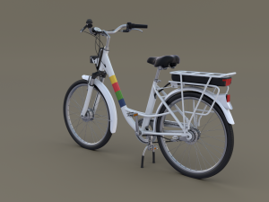 electric city bicycle and station Model 3D