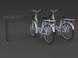 electric city bicycle and station 3D Model