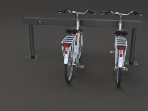 electric city bicycle and station Model 3D