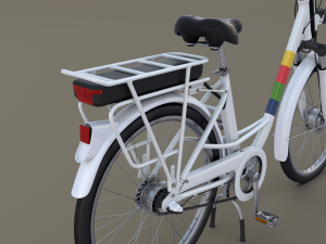electric city bicycle and station Model 3D