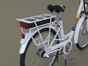 electric city bicycle and station 3D Model