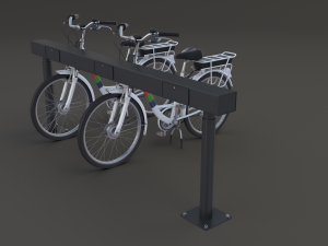 electric city bicycle and station Model 3D