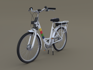 electric city bicycle and station Model 3D