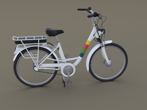 electric city bicycle and station Model 3D