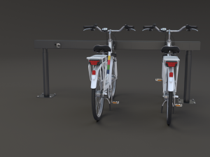 electric city bicycle and station Model 3D