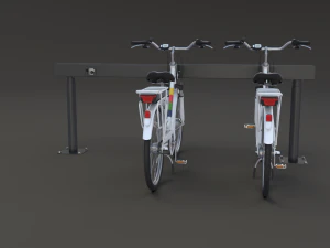 electric city bicycle and station 3D Model