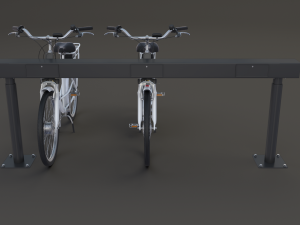 electric city bicycle and station Model 3D