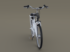 electric city bicycle and station Model 3D