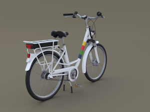 electric city bicycle and station Model 3D