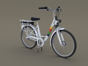 electric city bicycle and station Model 3D