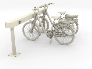 electric city bicycle and station 3D Model
