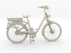 electric city bicycle and station 3D Model