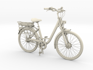 electric city bicycle and station Model 3D