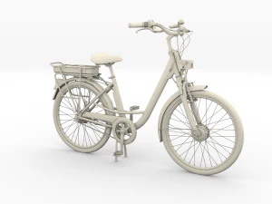 electric city bicycle and station 3D Model