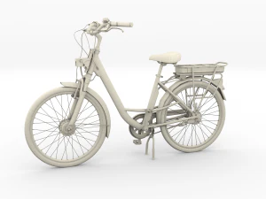 electric city bicycle and station 3D Model