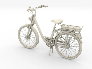 electric city bicycle and station 3D Model