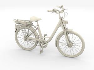 electric city bicycle and station 3D Model