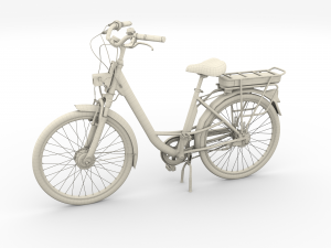 electric city bicycle and station Model 3D