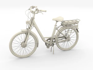 electric city bicycle and station 3D Model