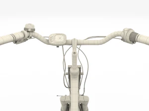 electric city bicycle and station 3D Model