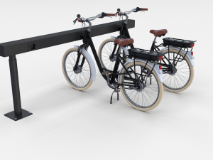 electric city bicycle and station black 3D Model
