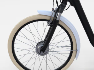 bicicletta elettrica da citt&agrave; e stazione nera Modello 3D