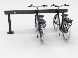 bicicletta elettrica da citt&agrave; e stazione nera Modello 3D