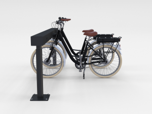 electric city bicycle and station black 3D 模型