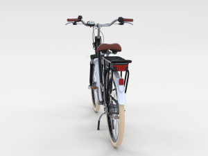 electric city bicycle and station black 3D 模型