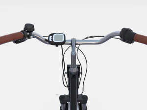 bicicletta elettrica da citt&agrave; e stazione nera Modello 3D