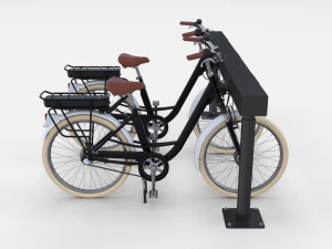 bicicletta elettrica da citt&agrave; e stazione nera Modello 3D