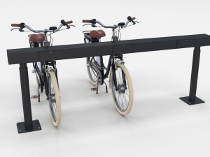 electric city bicycle and station black 3D 模型