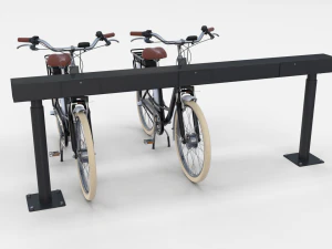 bicicletta elettrica da citt&agrave; e stazione nera Modello 3D