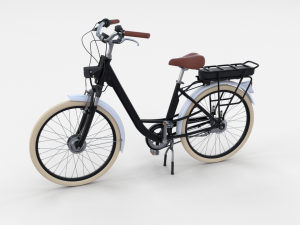 electric city bicycle and station black 3D 模型