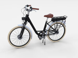 bicicletta elettrica da citt&agrave; e stazione nera Modello 3D