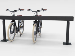bicicletta elettrica da citt&agrave; e stazione nera Modello 3D