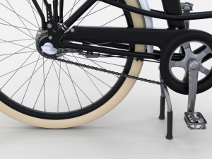 electric city bicycle and station black 3D 模型