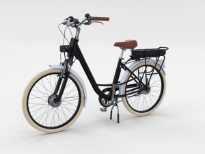 electric city bicycle and station black 3D 模型