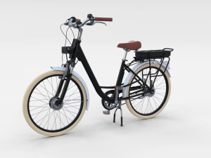 bicicletta elettrica da citt&agrave; e stazione nera Modello 3D