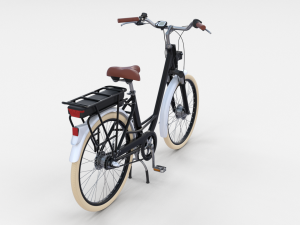 electric city bicycle and station black 3D 模型