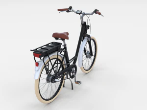 bicicletta elettrica da citt&agrave; e stazione nera Modello 3D