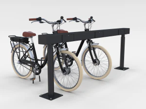 bicicletta elettrica da citt&agrave; e stazione nera Modello 3D