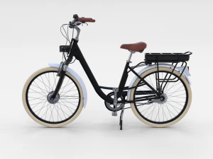 bicicletta elettrica da citt&agrave; e stazione nera Modello 3D