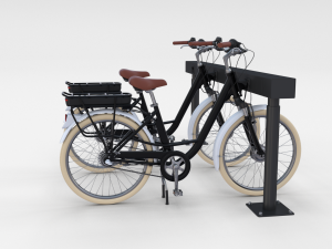 electric city bicycle and station black 3D 模型