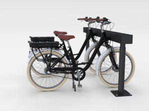 bicicletta elettrica da citt&agrave; e stazione nera Modello 3D