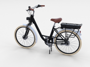 electric city bicycle and station black 3D 模型