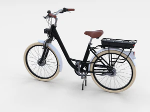 bicicletta elettrica da citt&agrave; e stazione nera Modello 3D